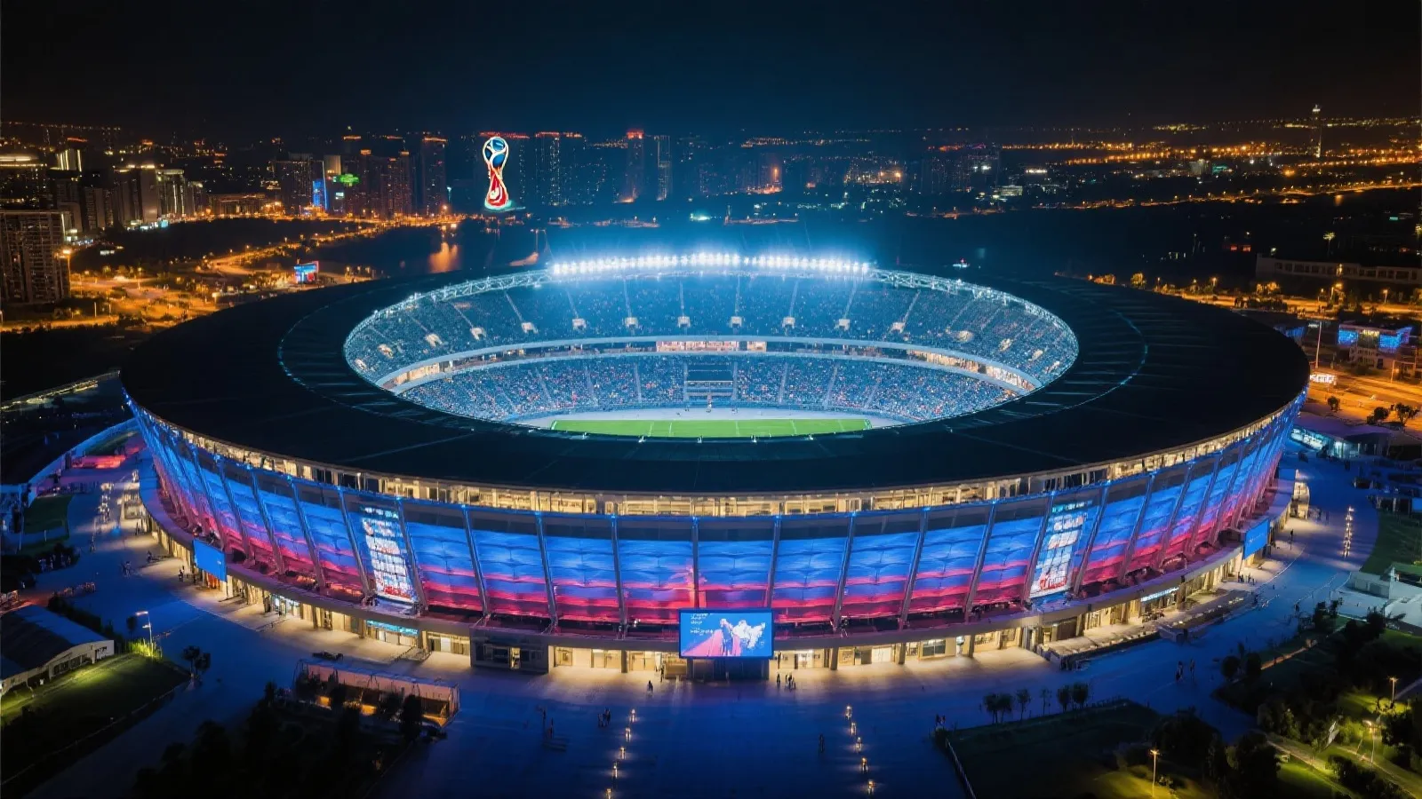 世界杯赛场夜景